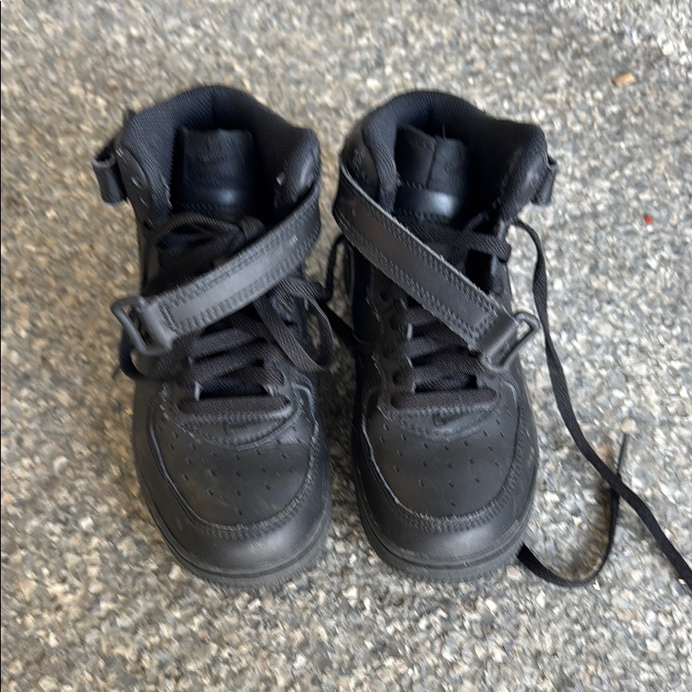 Nike Air Force Kids Black High-Top Sneakers 12.5